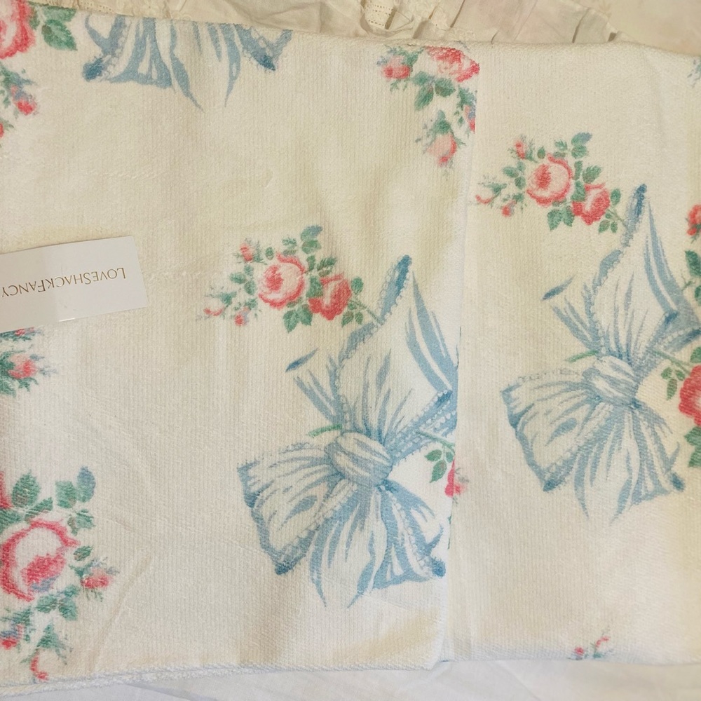 Love Shack Fancy Oversize Towel with Roses and Bows